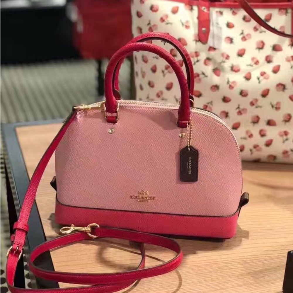 Coach MINI SIERRA SATCHEL IN GEOMETRIC COLORBLOCK CROSSGRAIN LEATHER